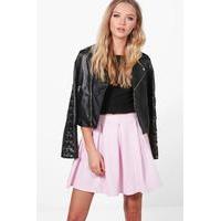 Textured Box Pleat Skater Skirt - lilac