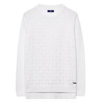 textured dot crewneck jumper white