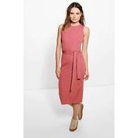 textured midi dress antique rose