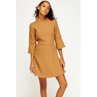 Textured Flare Sleeve Dress