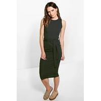 Textured Midi Dress - black