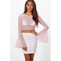 textured panel mini skirt ivory