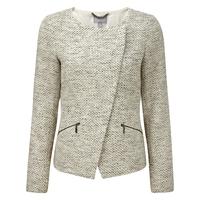 Textured Biker Jacket (Ivory/Grey Texture / 10)