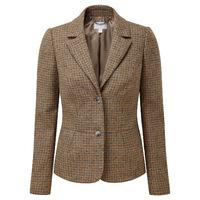 textured wool blazer camel dogtooth 14