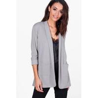 Textured Pocket Blazer - grey