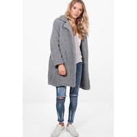 Teddy Fur Coat - silver