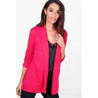 Textured Pocket Blazer - pink