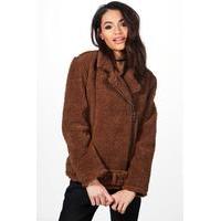 teddy fur biker jacket mushroom