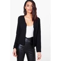 Textured Crop Edge To Edge Jacket - black