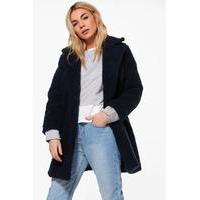 Teddy Fur Coat - navy