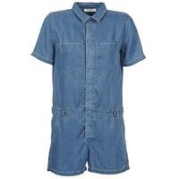 teddy smith calinca denim lyocell womens jumpsuit in blue