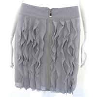 Ted Baker Size 10 Grey Mini Skirt with Front Zip