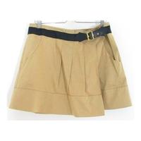 Ted Baker Size 16 Beige Pleated Mini Skirt With Belt