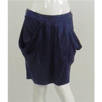 Ted Baker size 12 Indigo Blue Silk Mini Skirt with Pockets