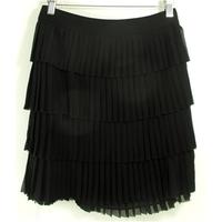 Ted Baker Size 14 Black Sheer Pleated Layered Skirt