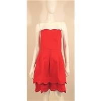 Ted Baker Size 14 Coral Pink Scalloped Edged Strapless Dress