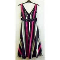 Teatro black, fuschia & white striped dress Size 6