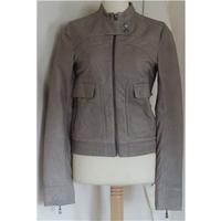 ted baker leather jacket size 0 brown