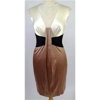 Ted Baker Bronze Black & Cream Sleeveless Dress Size 2 (UK 10)