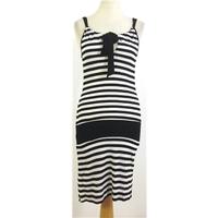 Ted Baker Size 8 Black and White Stripe Dress