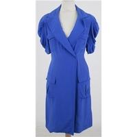 Ted Baker size 6 cobalt blue shirt style silk dress