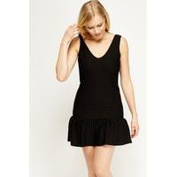 Textured Frilled Hem Dress