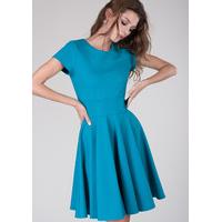 Teal Ponte Skater Dress