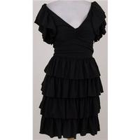 Ted Baker, size 8 black frilled dress