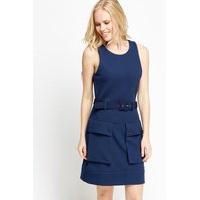 Textured Belted Shift Dress