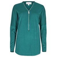 Teal Zip Long Sleeved Top