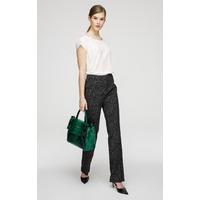 textured straight leg trousers