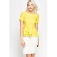 Textured Ruffled Hem Top