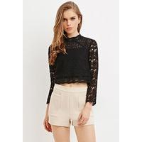 Texture High-Waisted Shorts