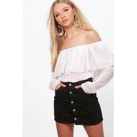 Textured Woven Off The Shoulder Top - white