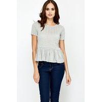 textured flared hem top