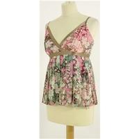 Ted Baker Size 8 Delicate Floral Print Silk Spagetti Strap Floaty Summer top