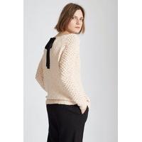 Textured Tonic Bow Tie Tunic Jumper