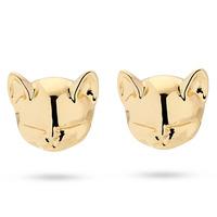 ted baker gold plated whisker cat stud earrings