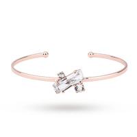Ted Baker Rose Gold Plated Britte Crystal Baguette Cuff Bangle