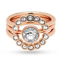 Ted Baker Rose Gold Plated Cadyna Concentric Crystal Ring - Ring Size Medium - Large