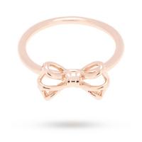 Ted Baker Rose Gold Plated Ginniee Tiny Geometric Bow Ring M/L