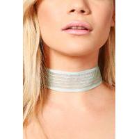 textured wide organza choker mint