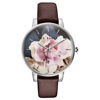 Ted Baker Burgundy Strap & Floral Dial Kate Watch