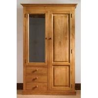 tfw mottisfont waxed pine combination wardrobe 2 doors 2 drawers