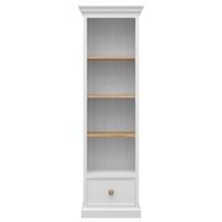 TFW Mottisfont White Slim Jim Bookcase - 1 Drawer 3 Shelves