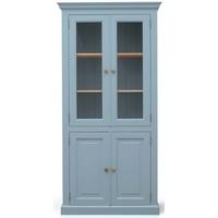 TFW Mottisfont Blue Glazed Bookcase - 4 Door 3 Shelves