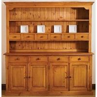 TFW Mottisfont Waxed Pine Welsh Dresser - Large 4 Doors 10 Drawers