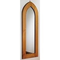 TFW Mottisfont Waxed Pine Gothic Mirror - 132 x 46cm