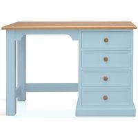 TFW Mottisfont Blue Dressing Table - Single Pedestal 4 Drawer