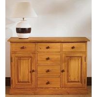 TFW Mottisfont Waxed Pine Sideboard - 2 Doors 6 Drawer